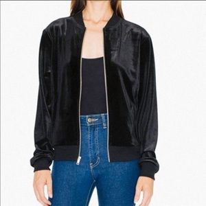 American Apparel Velvet Amelia Jacket in Black
